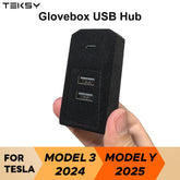 Glovebox USB Hub For Tesla New Model Y Launch Juniper 2025 Model 3 Highland 2024 Type-C Port Digital Display Splitter Docking
